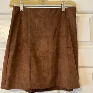 Abercrombie Suede Mini Skirt, S, Brown